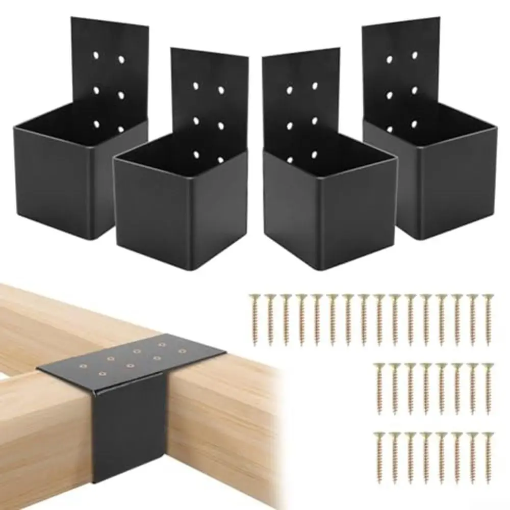 Durable Black Pergola Bracket Metal Wall Mounted Fashionable Metal Bracket Durable Heavy Duty Pergola Accessories Outdoor