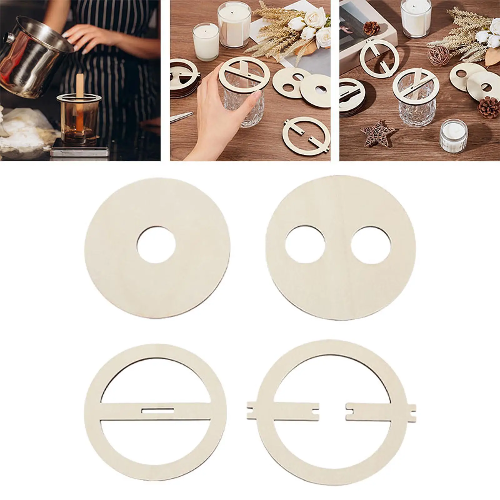 5 Pieces Wooden Wick Centering Tool Candle Wick Stabilizer Wick Bar Hand Tool Round Portable for Candle DIY Making Home Decor