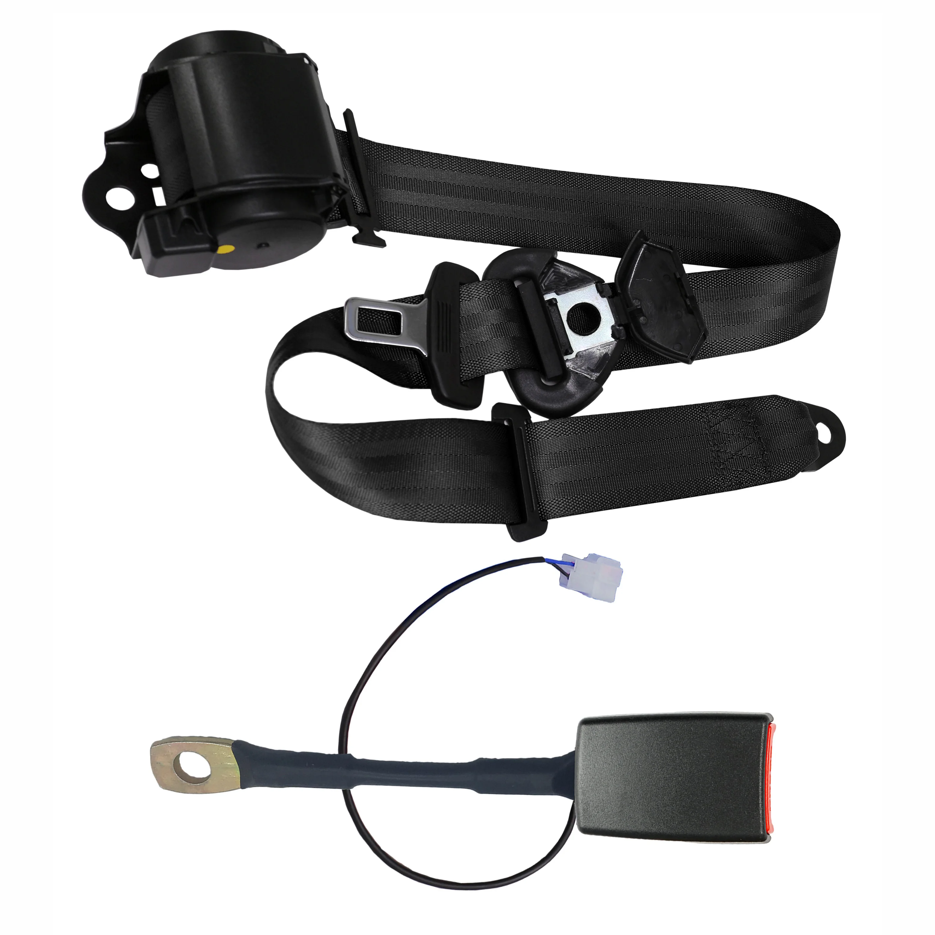 250MM Retractable 3-Point Car Safety Belt with Wire Switch Buckle Seat Belt for Enhanced Comfort and Safety