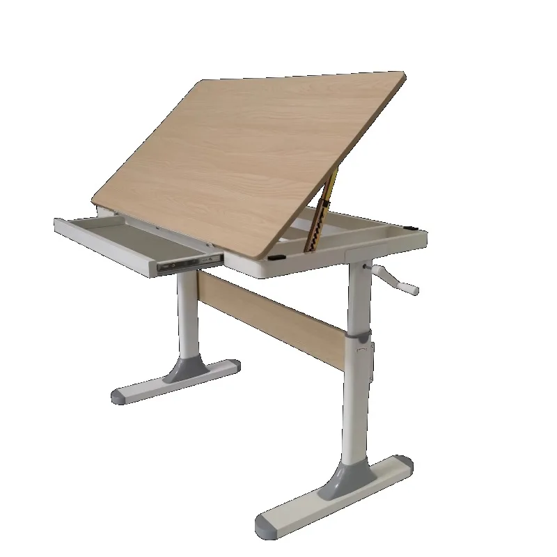 Manual lift  Hand-cranked home study table