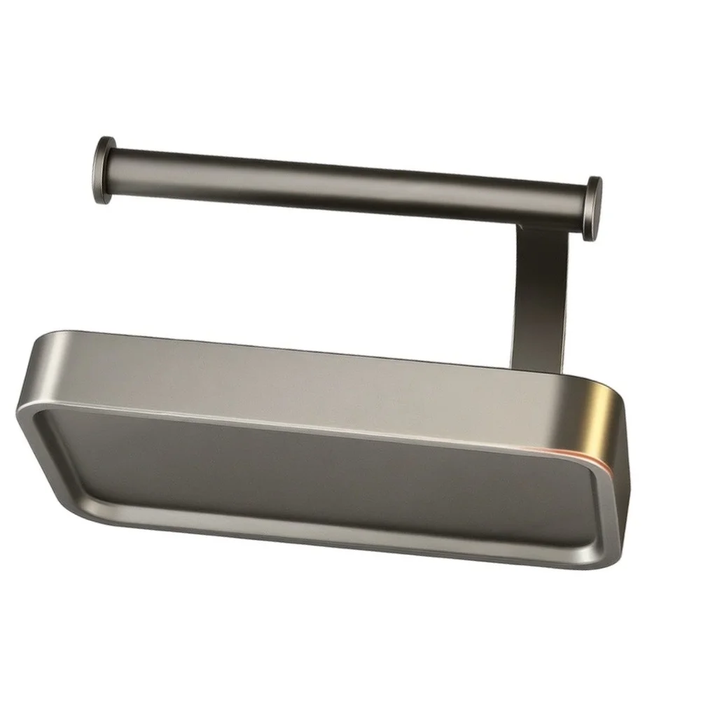 Mounting Hole Distance 5.1 Inch Zinc Alloy Toilet Paper Holder with Shelf and Phone Stand for Easy Installation