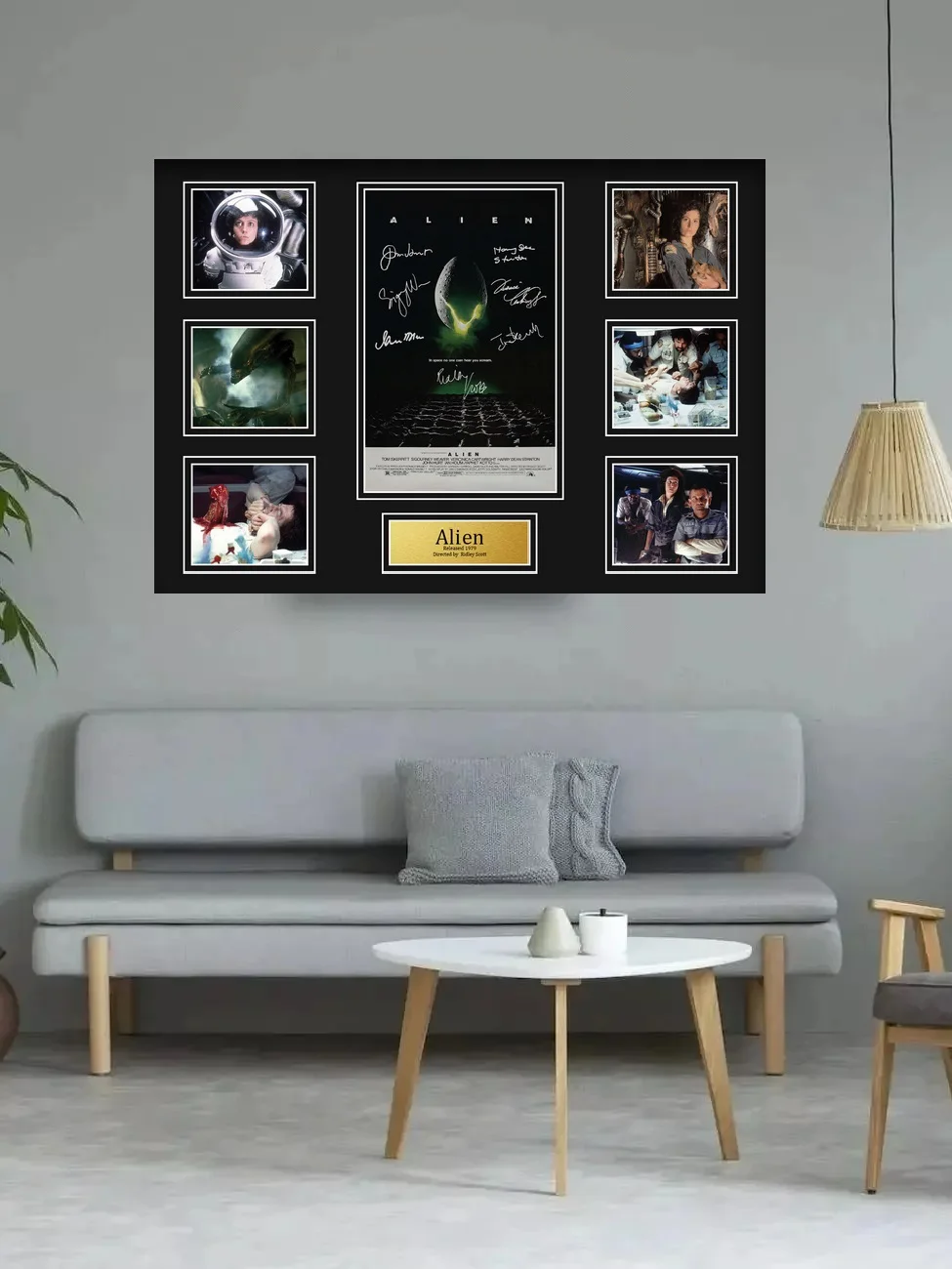 Alien Movie Autographed Signed, Print Art Canvas Poster, For Living Room Decoration, Home Wall Decor Picture