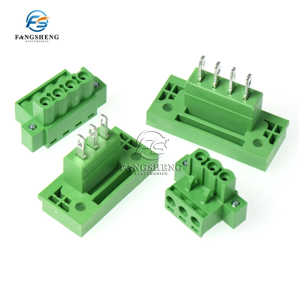 2-5sets KF2EDGWB 5.08 2/3/4/5/6/7/8/9/10/12Pin Wall Terminal Plug Type 2EDG 5.08mm Pitch Connector Pcb Screw Terminal Block