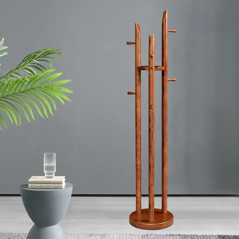 Creative Solid Wood Floor Coat Rack Chinese Style Bedroom Standing Hanger for Bags Clothes Storage Home Organizer Factory