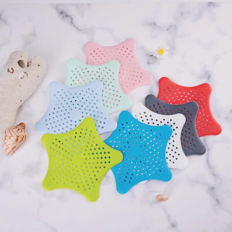 Starfish Silicone Sink Drain Cover Kitchen Bathroom Floor Strainer Anti Clogging Filter Heat Insulation Pad