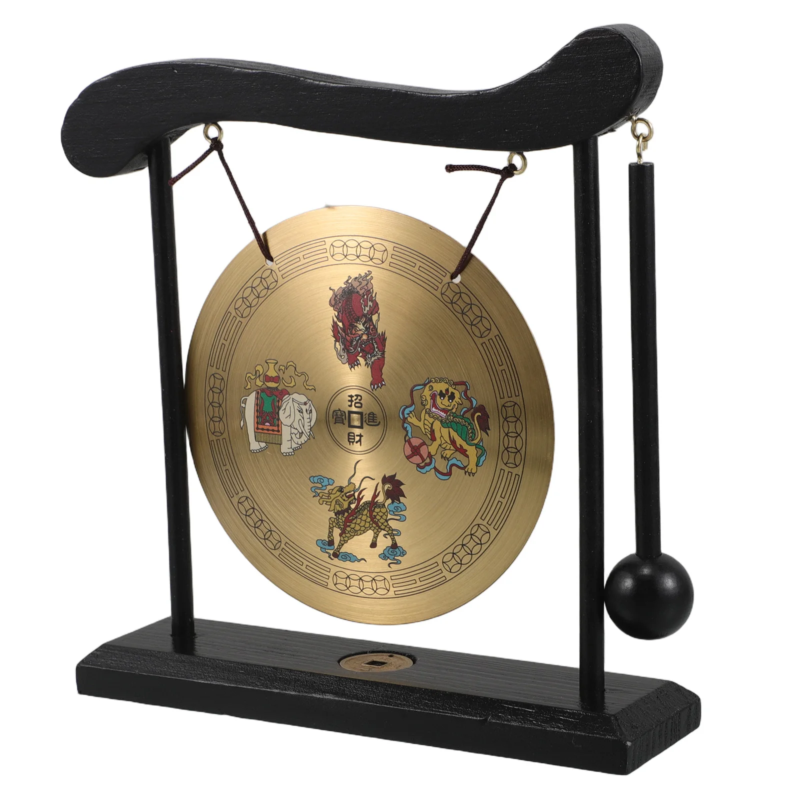 

Brass Gong Feng Shui Decoration Desktop Zen Home Office Bell Alloy Ornament Durability Symbolism Craftsmanship Mini