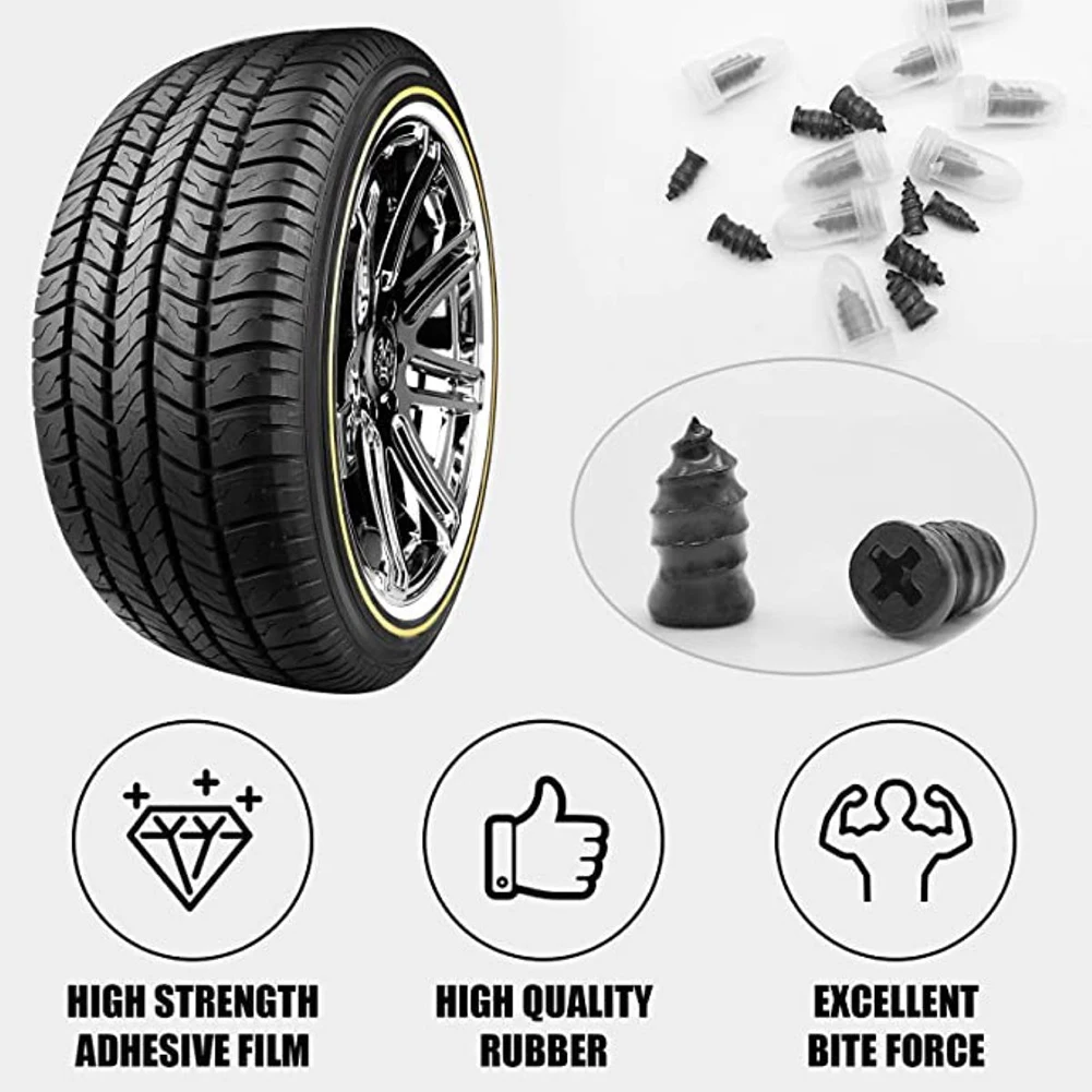 61pcs Car Tubeless Vacuum Tyre Puncture Repair Kit Screw Nails Tire Patch Plug Fix