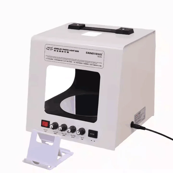 

TLF Newest Sanoto TB20 Portable Photography Turntable with 360degree Rotation Turntable Inside for Jewelry Photo Video Light Box