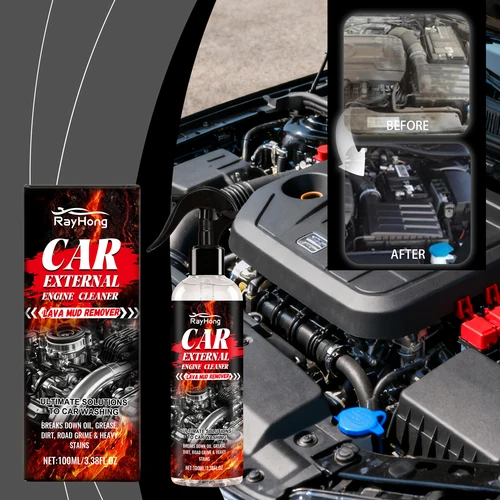 Limpiador de motor sin necesidad de enjuague, eliminación rápida de manchas de aceite, limpiador de mantenimiento de motor, pulverizador desengrasante para coche, suministros de limpieza de coche