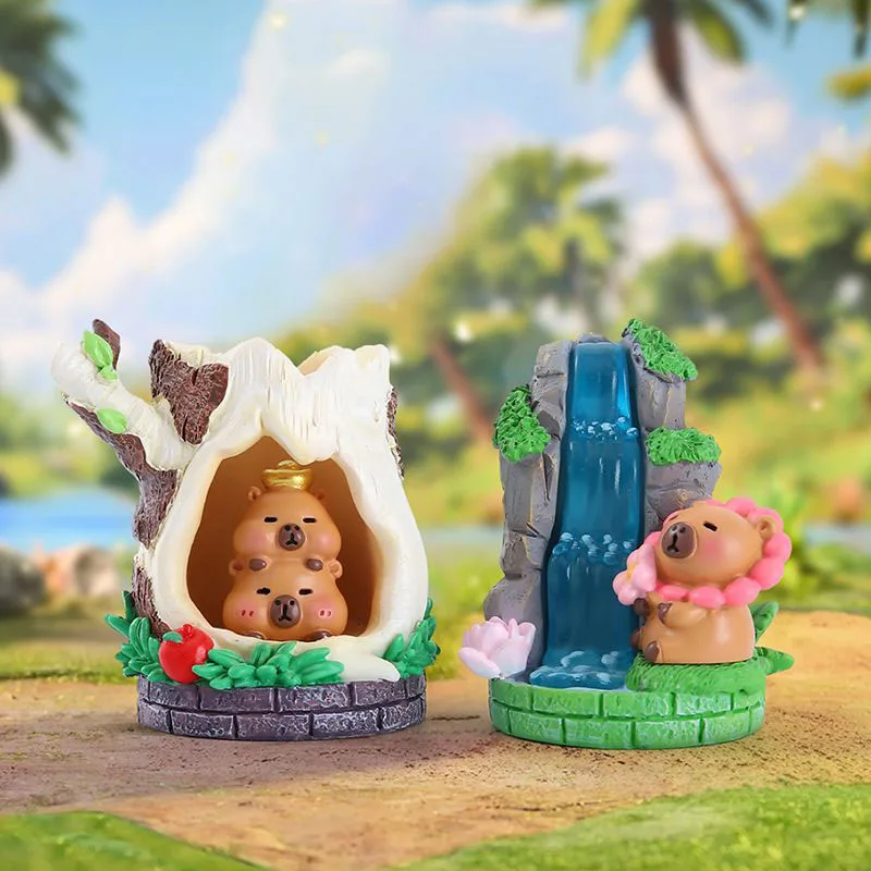 Capybara Jungle Time Blind Box Figurine unique, figurine d'animal mignonne, jouet de collection, boîte mystère, décoration, ornement de bureau, kawaii