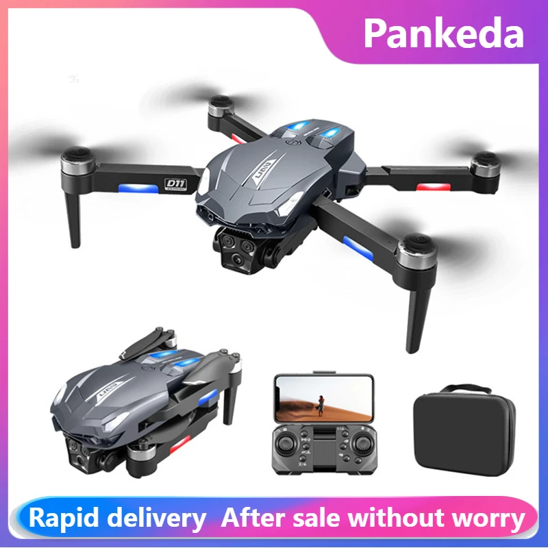 2025 D11 Drone Brushless 4K HD Dual Professional Wifi FPV Obstacle Avoidance Folding Quadcopter Gradient Flowing Lights Toy RC