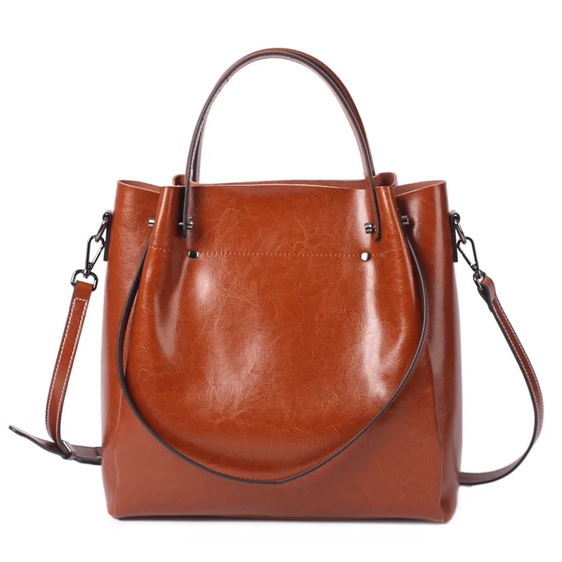 2025 Cowhide Genuine Leather Women's Shoulder Bag Tote Large Capacity Fashion Crossbody Handbag Bag Commuter Shopping Tote bag