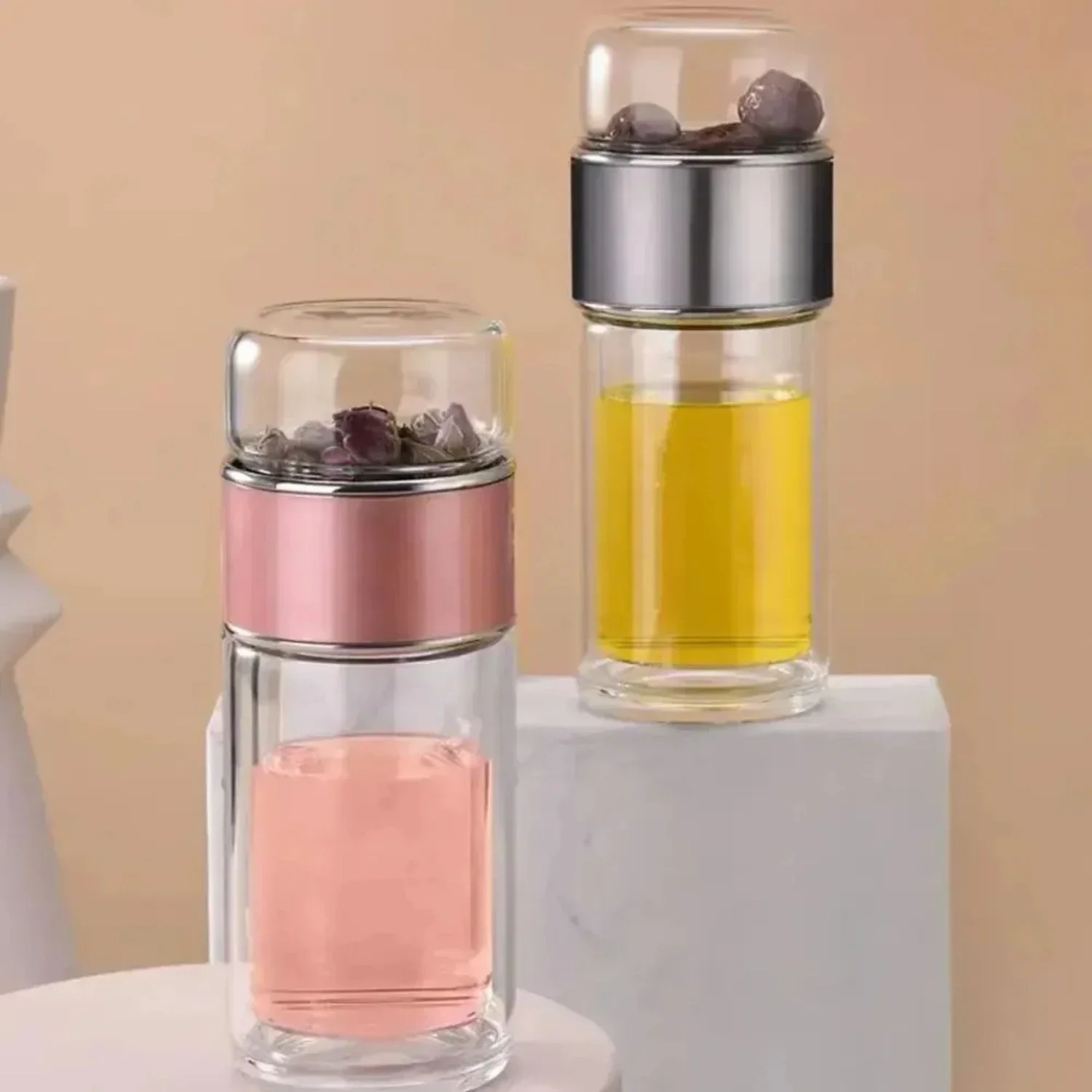 350 مل/500 مل، Parede Dupla، Infusor De Chá، Resistente Ao Calor، Copo De Água، Garrafa De Filtro، Aparelho Para Bebidas De #4