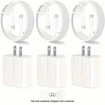 套 20W 快速充電器,適用於 iPhone 15 和 iPad - 便攜式旅行 USB-C 轉接器,帶 3.3 英尺線纜和美規插頭 8 最佳銷售 蘋果充電器適配器 - №5