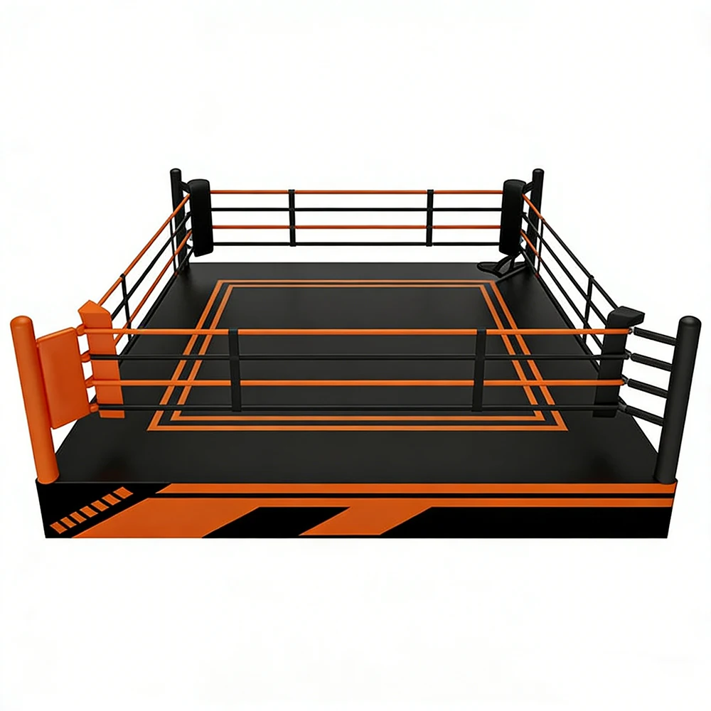 4m x 4m Boxing Ring Sanda Boxing Ring Free-Fighting Ring Freestanding Boxing Ring for Combat Sports Competitions