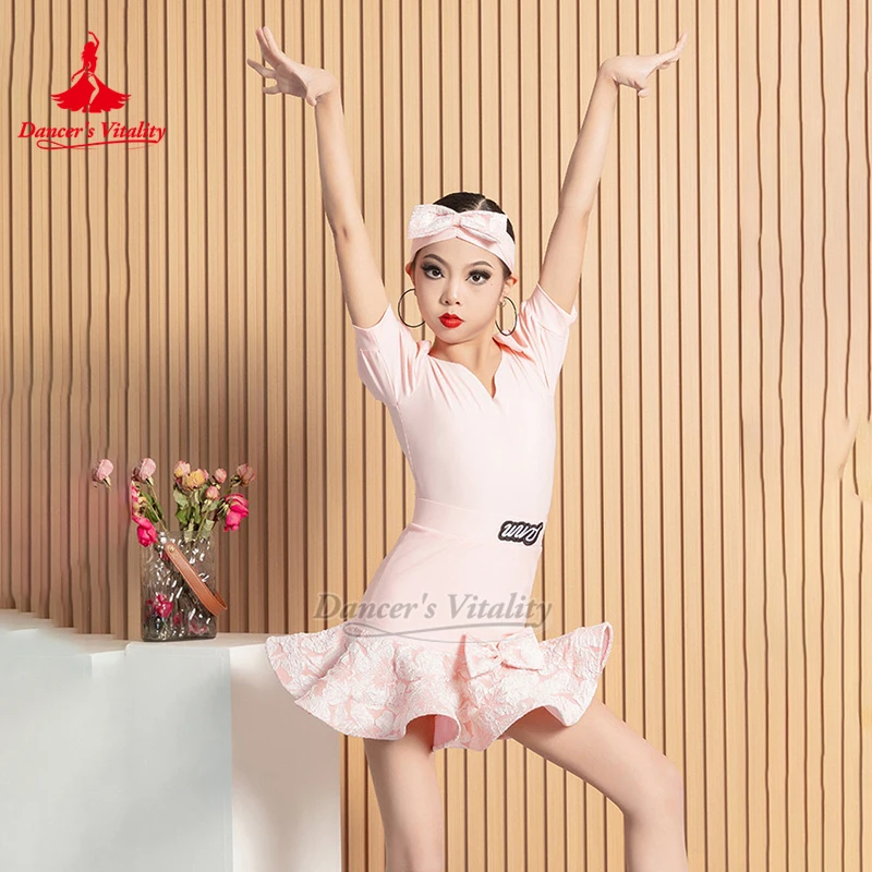 

Подростковая румба, чача, самба, боди с короткими рукавами + юбка, костюм для танцора, жизненная одежда для латинского класса, тренировочная и танцевальная одежда