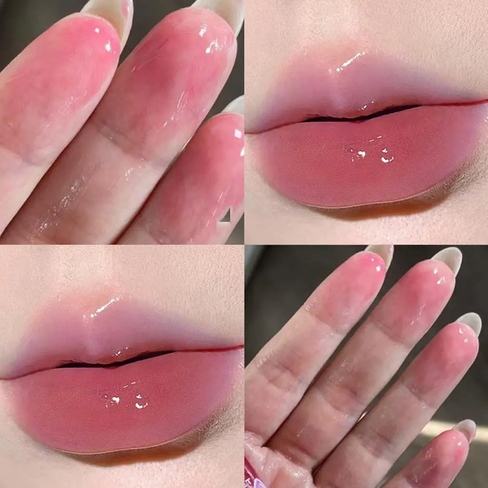 Pêssego hidratante fruta óleo labial hidratante espelho brilho labial não-pegajoso colorido transparente essência bálsamo labial plumping cuidados com os lábios