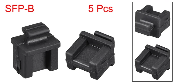 Uxcell 5pcs SFP Port Silicone Protectors Cap Port Cover Anti Dust Plug 14mmx12mmx17mm Black Silicone Anti-dust Stopper