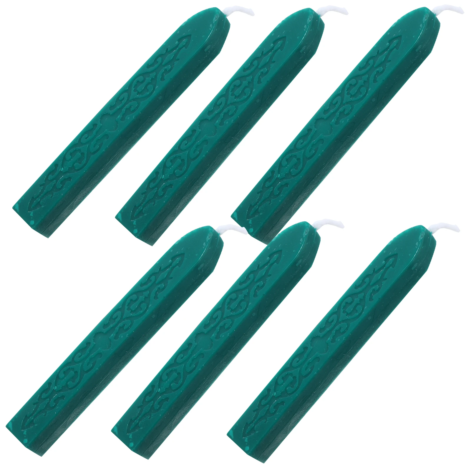 

6pcs Deep Green Sealing Wax Sticks With Wicks Quick Dry for Letters Cards Invitations Envelopes DIY Craft Practical