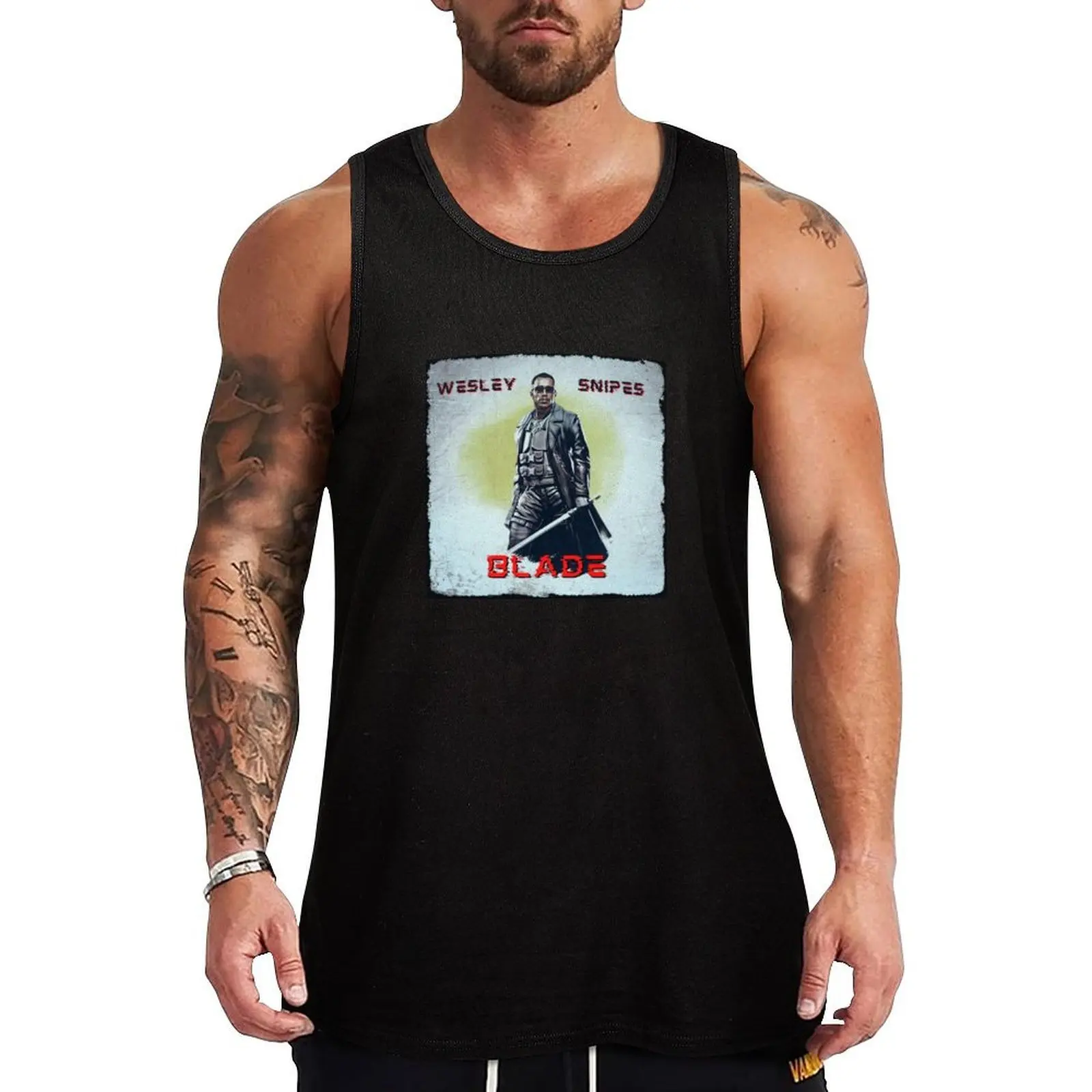 

Wesley Snipes-Blade Tank Top T-shirt sports sleeveless vest men bodybuilding t shirt sleeveless