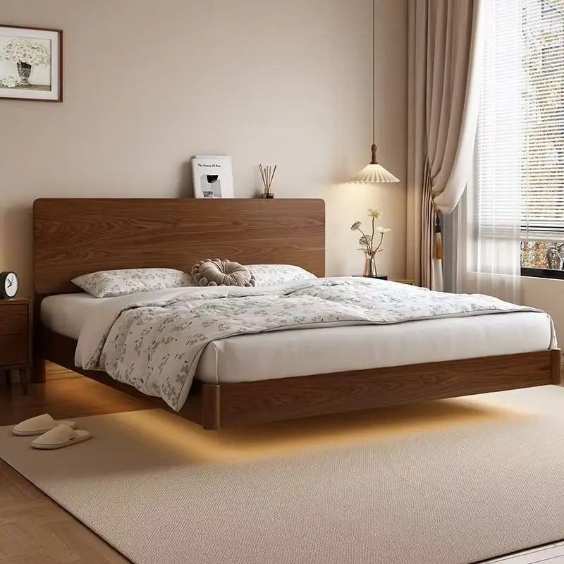 

All solid wood 1.8 meters double bed 1 meters 1.5 meters home rental room single bed suspended bed