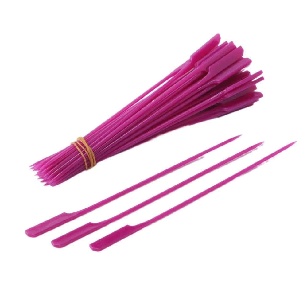 

100Pcs 18cm Plastic Stick Universal Reusable Fruit Stick Multifunctional Easy To Clean Barbecue Skewers