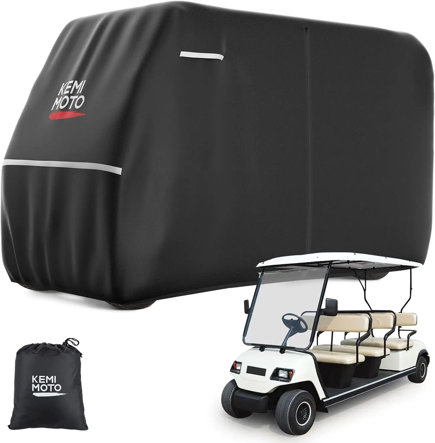 

Универсальный чехол для гольф-кара на 6 мест с сумкой для хранения, водонепроницаемый и ветроустойчивый, для EZGO Club Car
