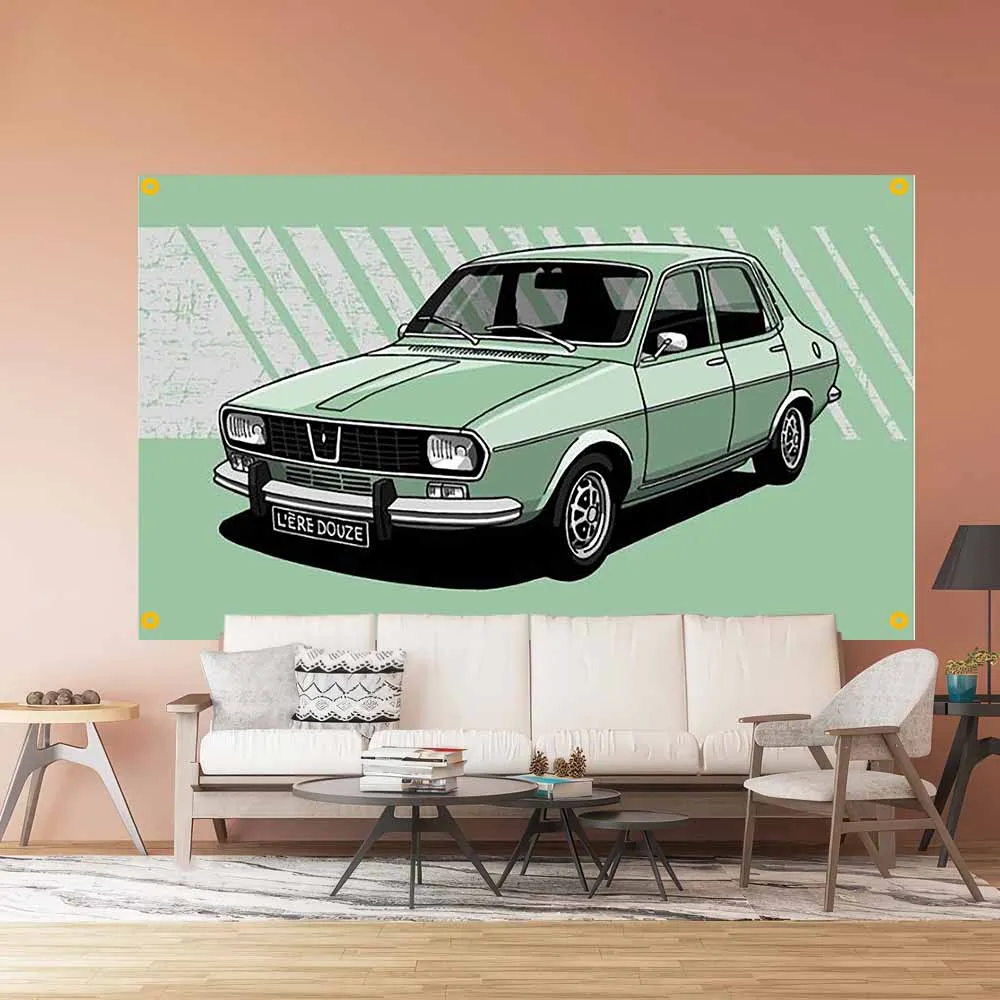 3x5ft RenS Car Polyester Digitally Printed 46 Banner for Garage Wall Art Door Exterior Decoration