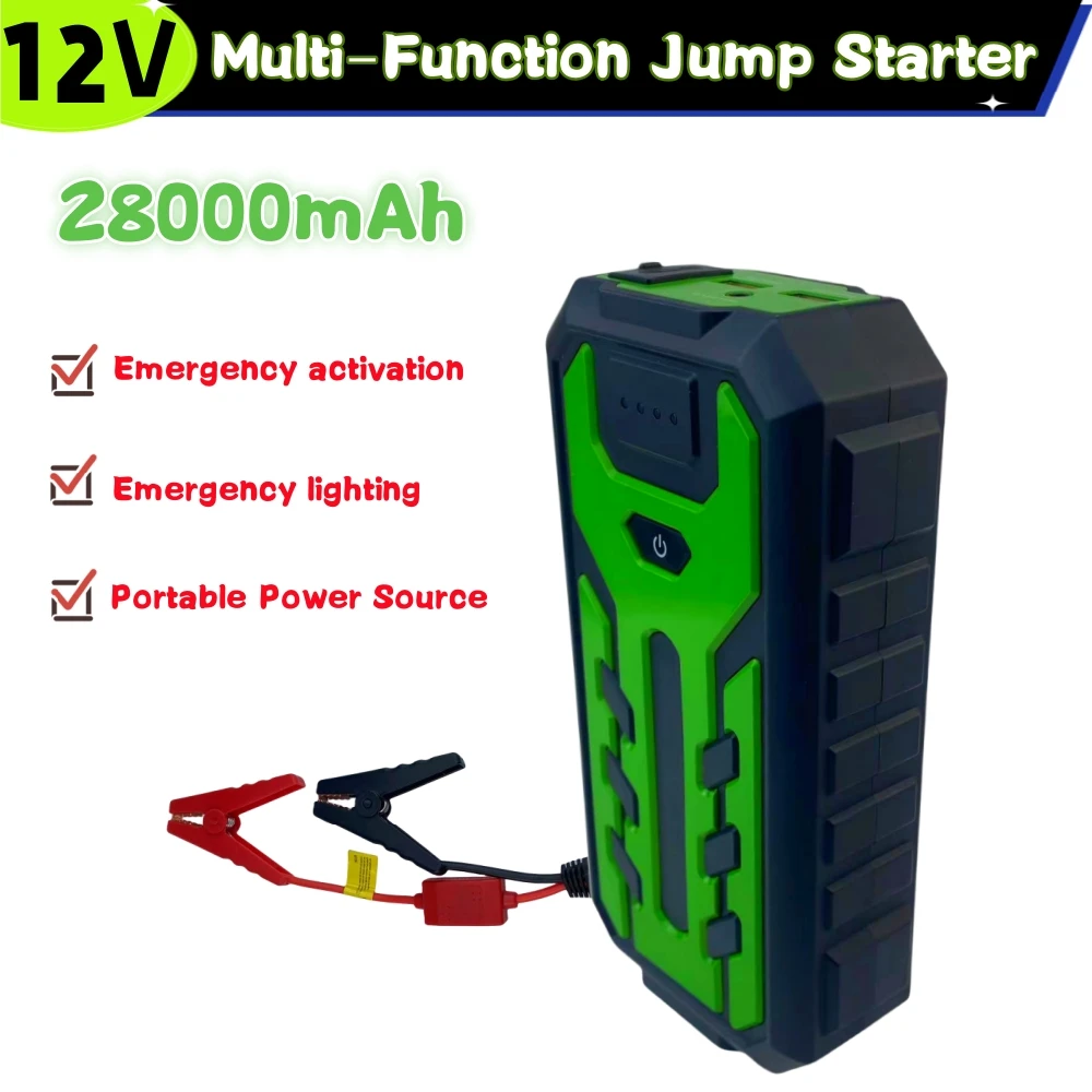 

28000mAh Portable Car Starter 12V Starting Charging System External Battery Charging Bank Air Compressor Booster