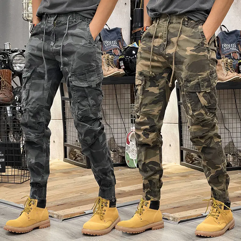 

2023 New Arrivals Men Clothing Fashion Chinese Vintage Streetwear Camo Cargo Pants Men Pants Camouflage Cargo Trousers D110