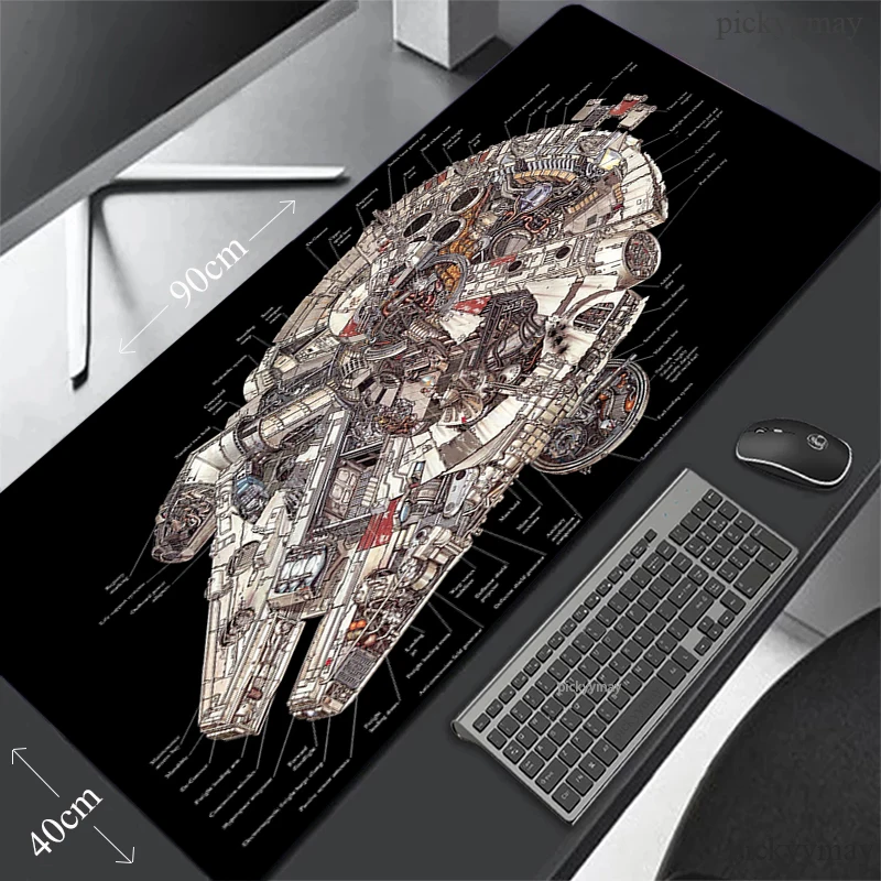 

Spacecraft Drawing Mousepad Large Mausepad Rubber Pc Gamer Gabinete Keyboard Rugs Mouse Pad Carpet Desk Mat Mause Pads 90x40cm