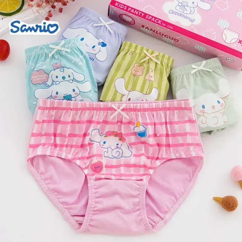 Anime Sanrios Girl Pure Cotton Underwear Hello Kitty Clothes Melody Kuromi Triangles Shorts Children Girl Panties Christmas Gift