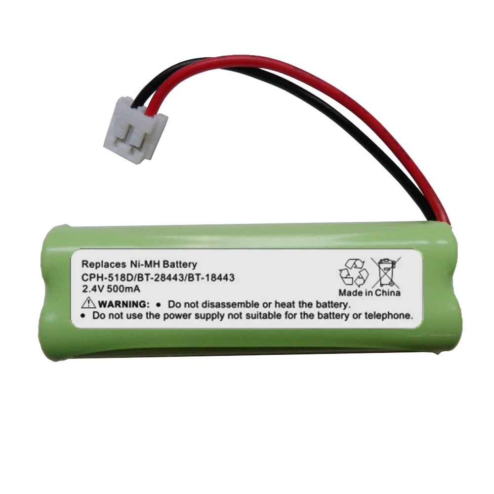 2.4V 500mAh Home Cordless Phone Battery for CPH-518D BT-28443 BT18443 89-1337-00-00 Walkie Talkie 2.4v NIMH Rechargeable Battery