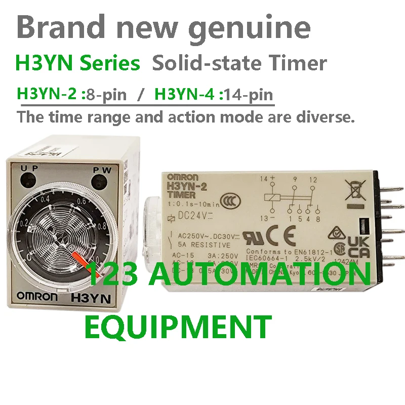 

Authentic New Omron H3YN-2 H3YN-4 Small Timer DC24V / AC230V / AC24V Time Relay