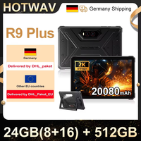 HOTWAV R9 Plus 11'' 2K Rugged Tablets 20080mAh Battery 24GB(8+16) 512GB Tablet PC With Stand & Handstrap Pad