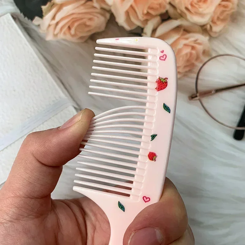 2pcs/set Cute Kids Hairdressing Comb Anti-static Pointed Tail Comb for Girls Strawberry Fruit  Hair Cmb Kids Hair Comb