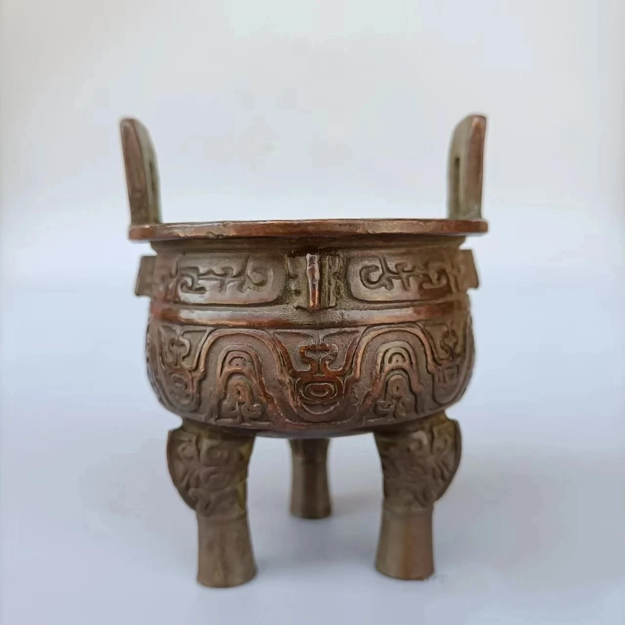 

Incense Furnace Bronze Incense Stand Candlestick Chinese Antique Collection Tripod Ding Furnace Figurine Home Decoration Crafts