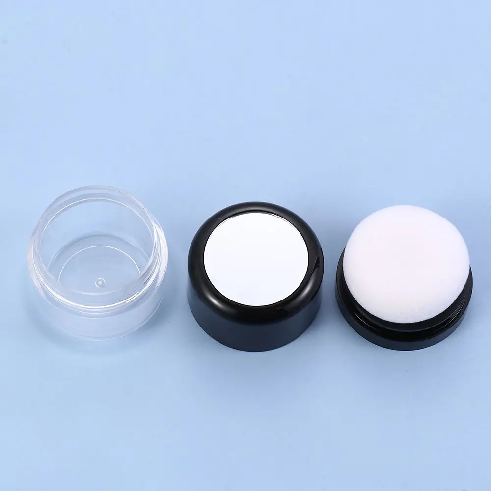 Loose Powder Box With Flocking Cotton Mushroom Sponge Puff Blusher Finishing Powder Jar Portable Cosmetic Foundation Powder Case