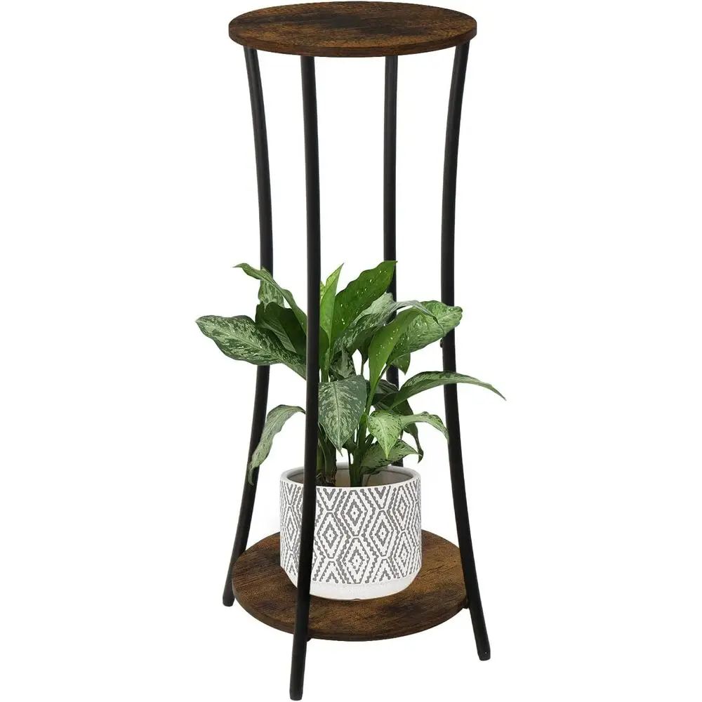 

Plant Stand Indoor,2 Tier Round Potted Holder Rack,lower Pot Stand Shel,Round Supports Rack,Plant Shel or Balcony Garden Patio L