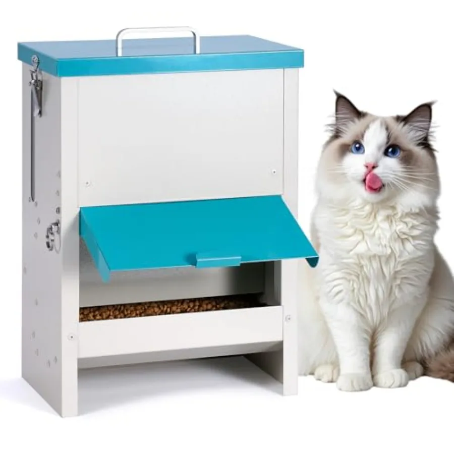 Automatischer Katzenfutterautomat für den Außenbereich, Schwerkraft-Trockenfutter-Spender, wasserdichte Futterstation für Streuner, Wildkatzen, Welpen und Kätzchen