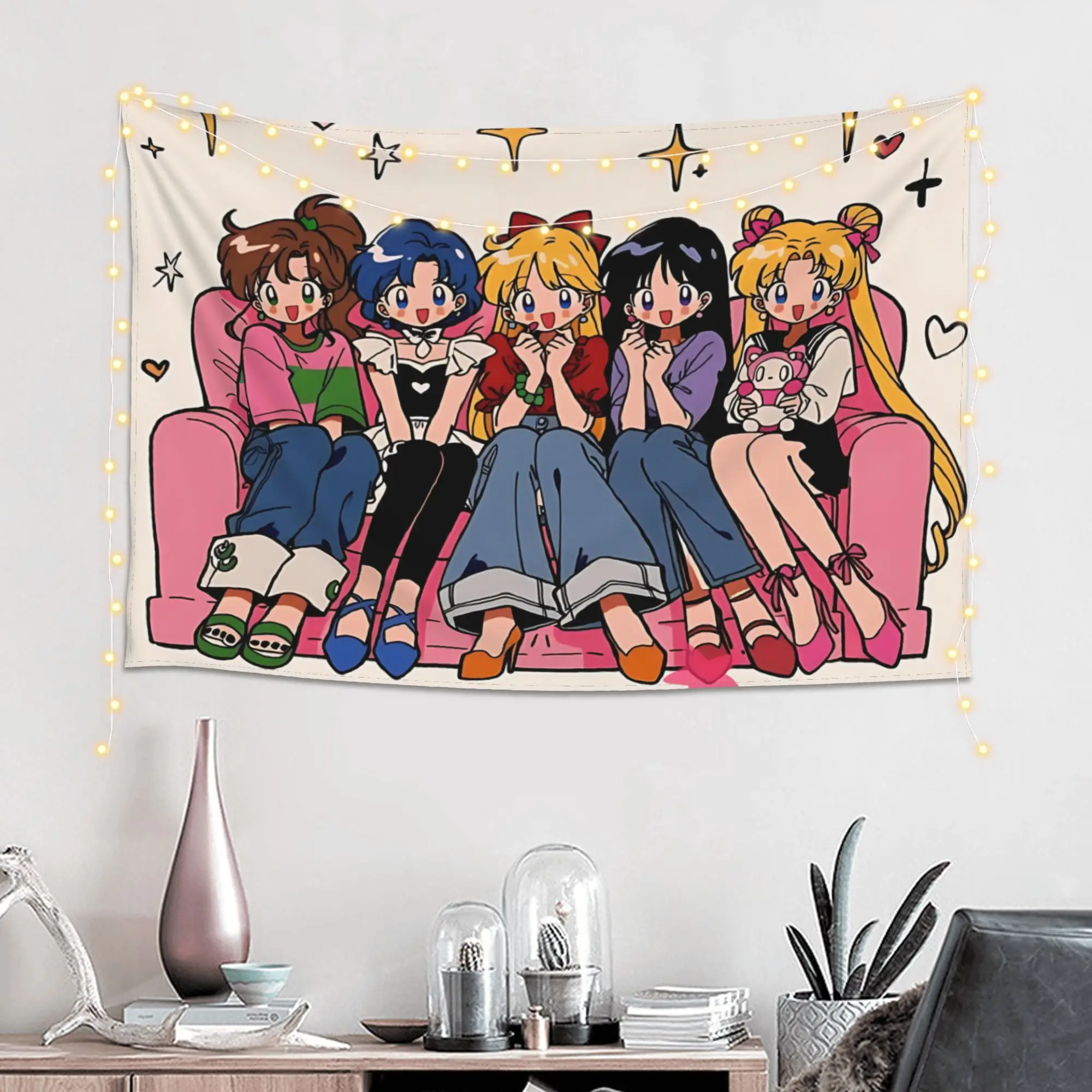 Sailor Moons Cutecore Tapestry Room decoration  Home Decoration Tapestry Decor Accessories Cute Room Decor