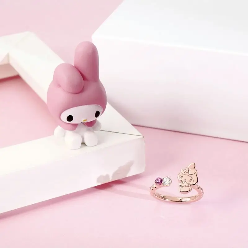 Cute Cartoon Adjustable Ring Kawaii Cat Design Open Finger Band Jewelry Fashion Accessories For Women Teens Gift Daily Wear