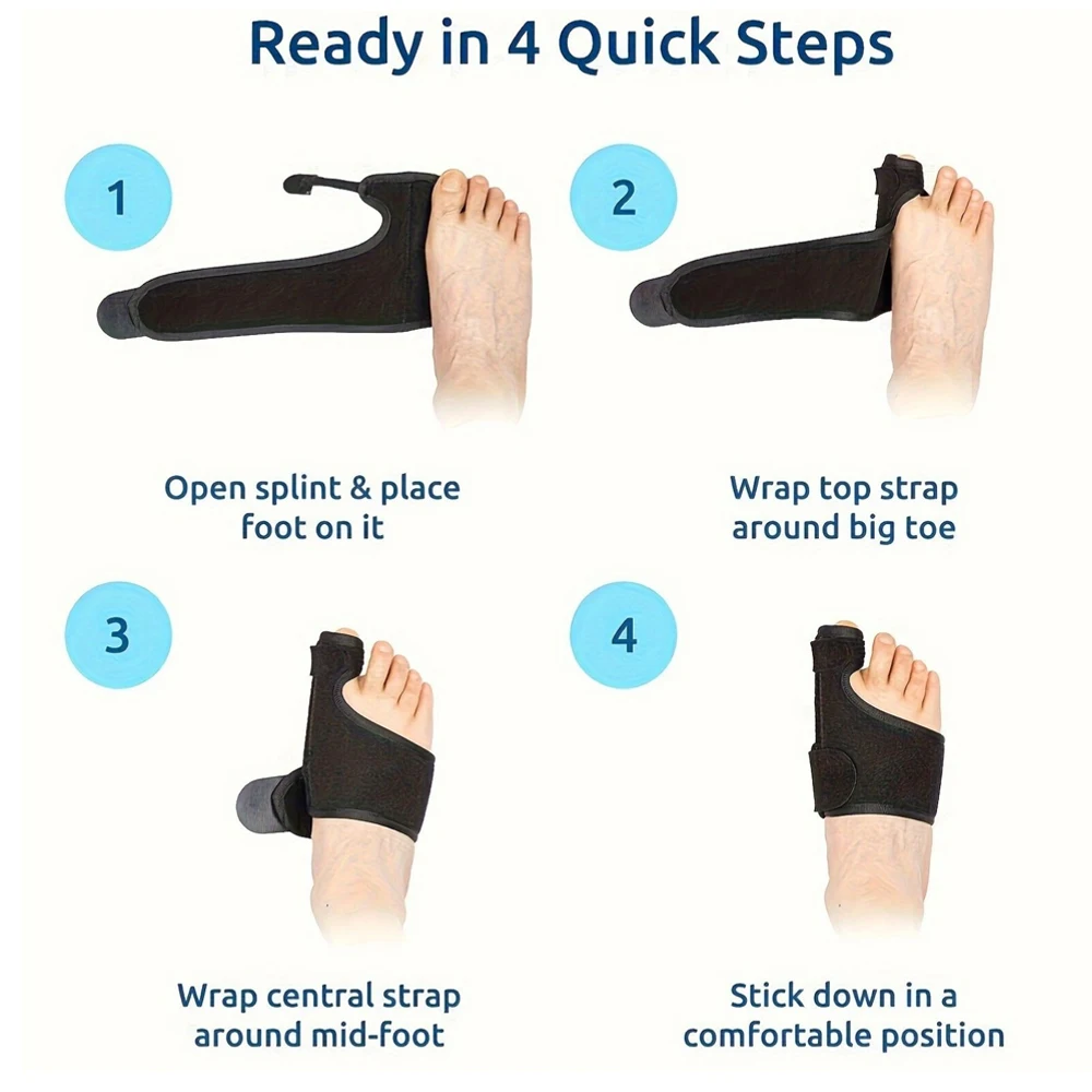  1/2 Stück Bunion Brace – Glätteisen mit großer Zehenkorrektur und Schiene – orthopädische Ärmel-Fußwickelunterstützung für Männer und Frauen – Detail 4