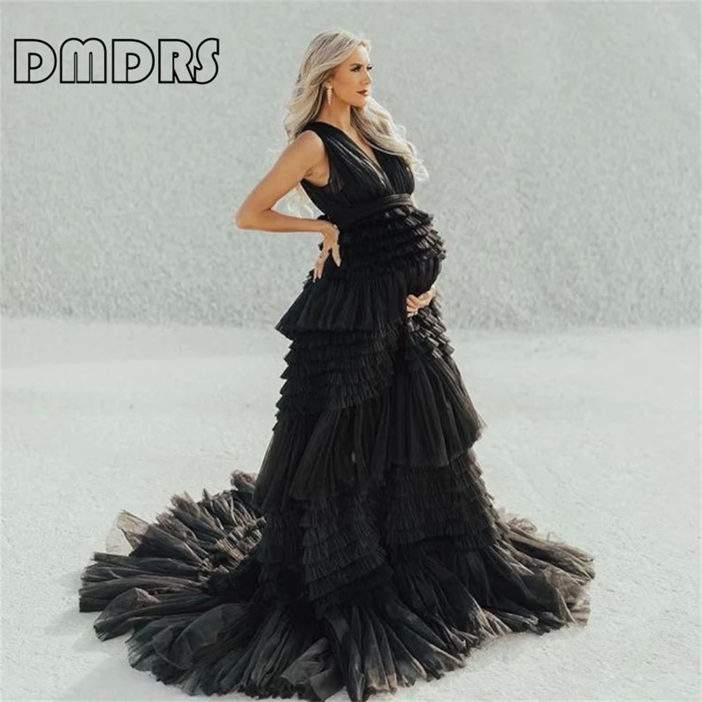 Women’s Tulle Prom Dresses Ball Gown Off The Shoulder High Low Ruffles Formal Party Dresses prom wedding gown ruffled photoshoot