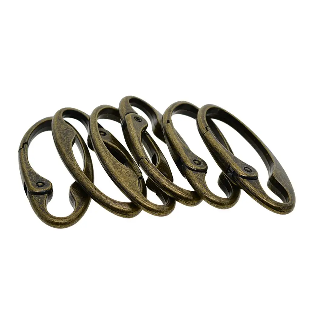 6 Pieces Vintage Bronze Carabiner Carabiner Keyring Clip Keychain