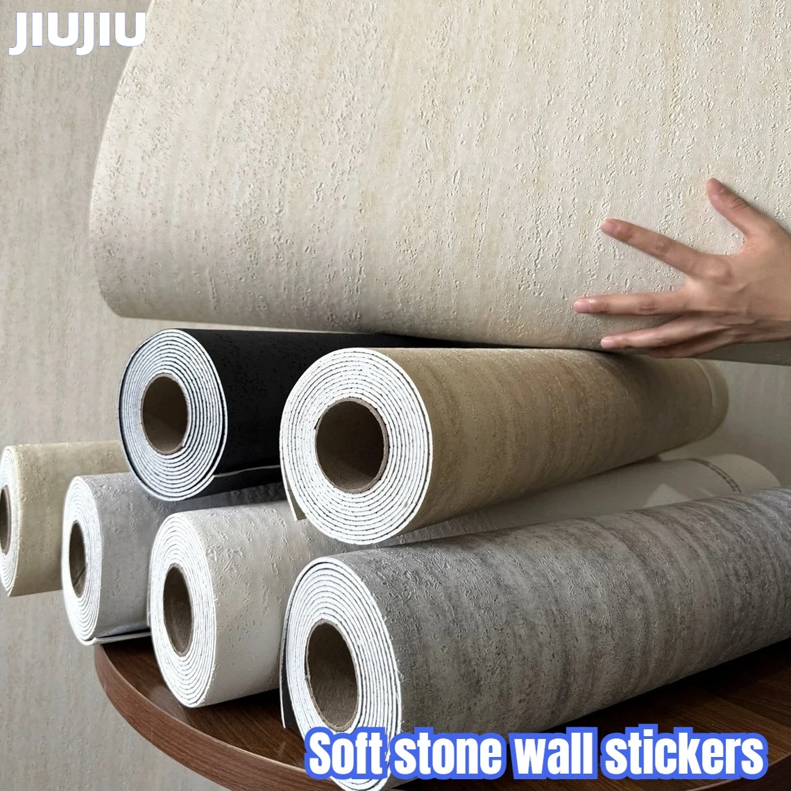 

Stone Patterned Self adhesive Wall Sticker Panel with Rock Design Porcelain Cave Stone Appearance Wall Decoration Sticker.