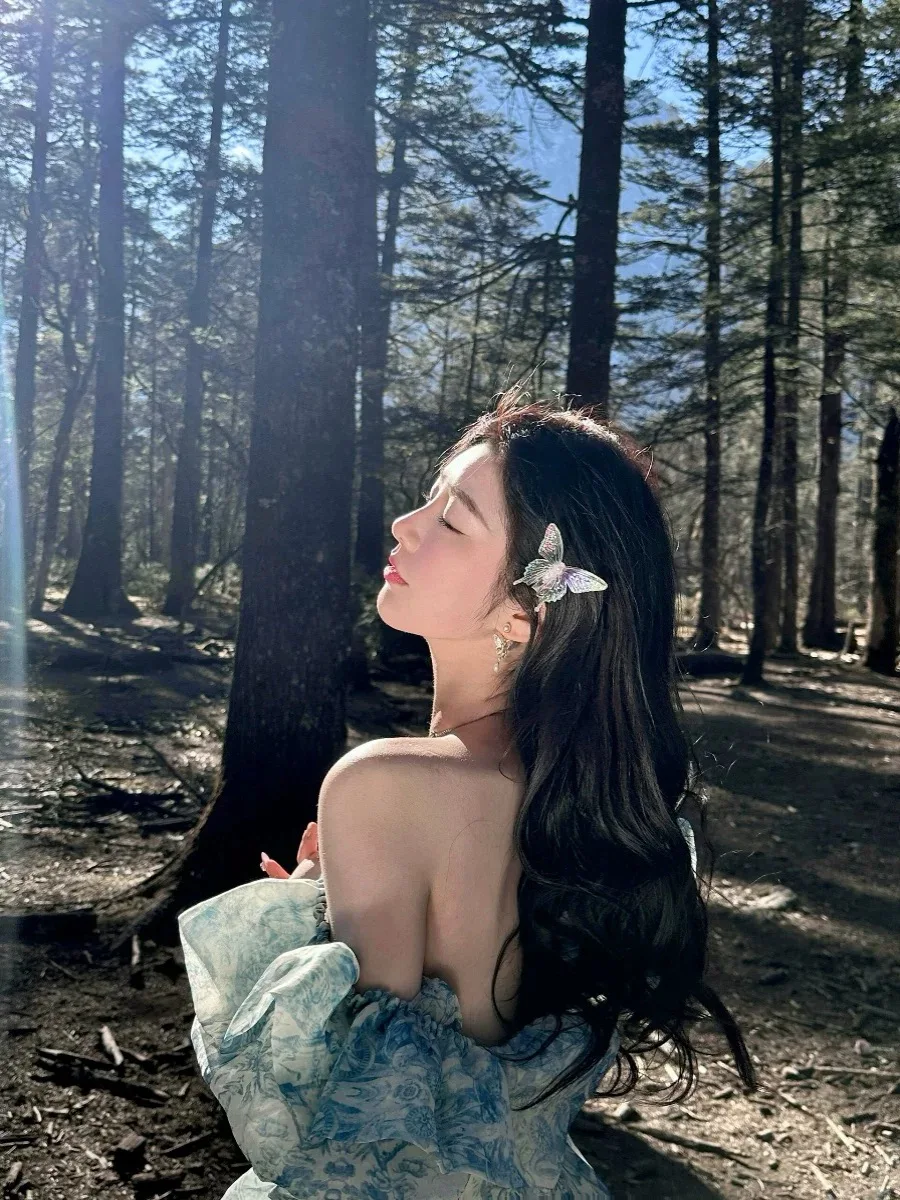 Vestido largo Retro de princesa Palacio para mujer, vestido largo con mangas abullonadas y cuello cuadrado con volantes y estampado de tinta azul, vestido de baile, vestido de fiesta de hadas para niña Mori