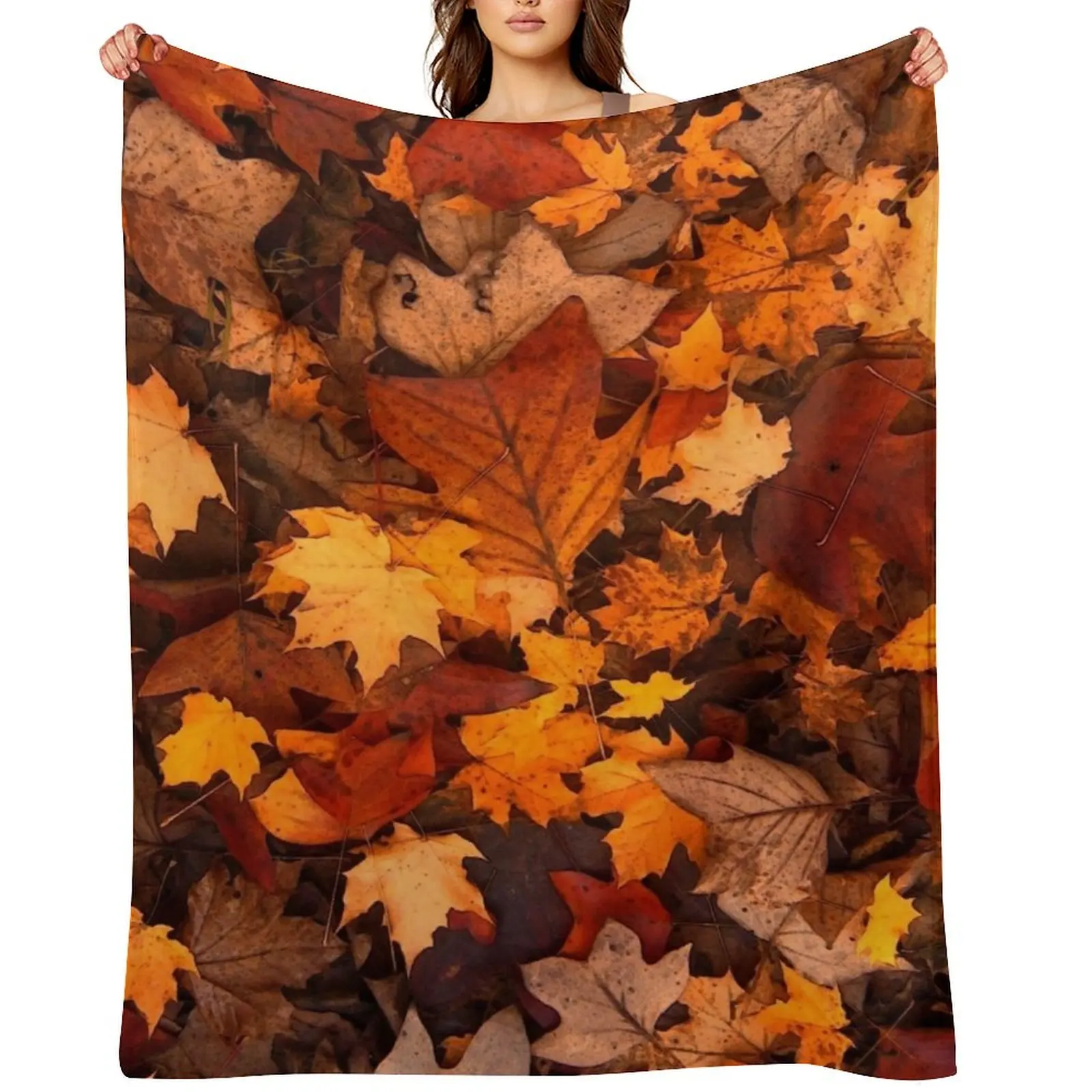 

Autumn Leaves Foliage Throw Blanket funny gift blankets ands Soft Beds Decorative Beds Blankets