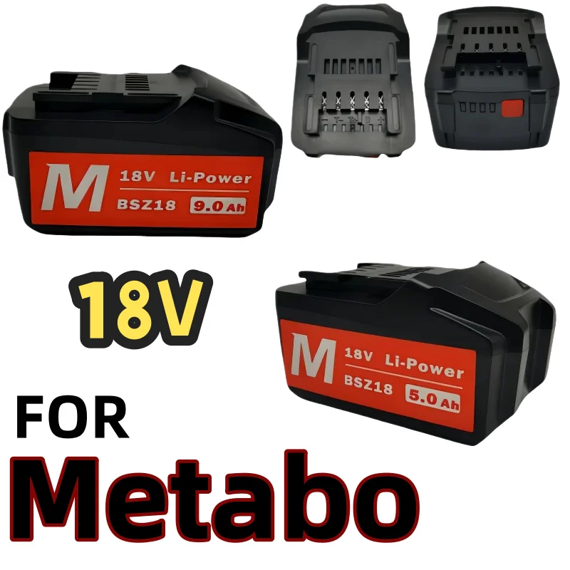 

Замена литиевой батареи Metabo 18 В, 9000 мАч, подходит для дрели, ключа, молотка, шлифовальной машины, батареи Metabo18V Asc30 Asc55