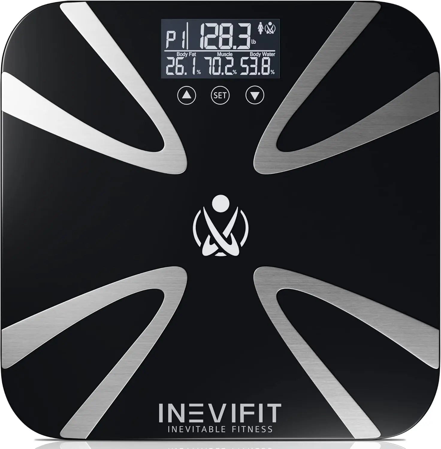 

Highly Accurate Digital Bathroom Scale, Measures Weight, Body Fat, Water, Muscle, BMI for 10 Users with Batteries Included